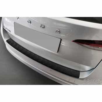 Protecteur de pare-chocs arrière en aluminium noir mat adapté à Skoda Octavia IV Kombi 2020- (incl. RS, excl.