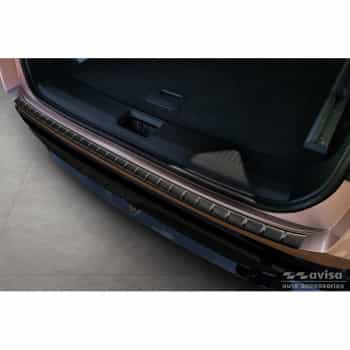 Protection de seuil de coffre en inox noir adaptable à Nissan Ariya 2022- 'Ribs'