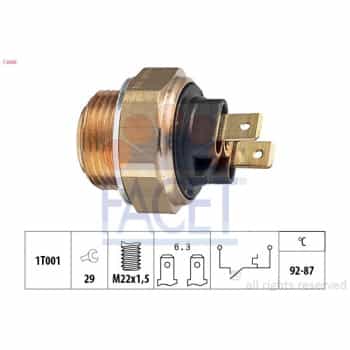 Interrupteur de température, ventilateur de radiateur Made in Italy - OE Equivalent 7.5005 Facet