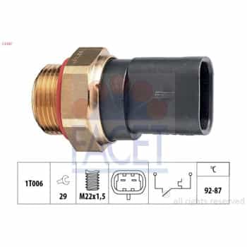 Interrupteur de température, ventilateur de radiateur Made in Italy - OE Equivalent 7.5187 Facet