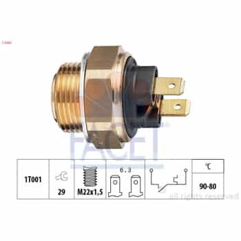 Interrupteur de température, ventilateur de radiateur Made in Italy - OE Equivalent 7.5002 Facet