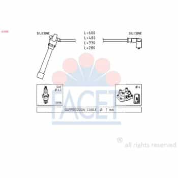 Kit de câbles d'allumage Made in Italy - OE Equivalent 4.9505 Facet
