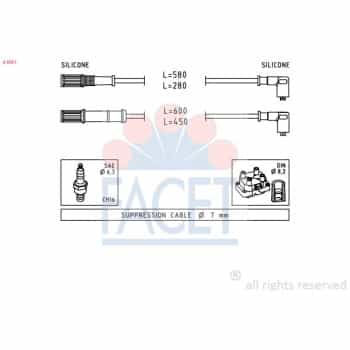 Kit de câbles d'allumage Made in Italy - OE Equivalent 4.9451 Facet