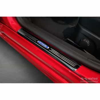 Seuils de porte en acier inoxydable noirs sur mesure pour Ford Focus IV 2018- 'Hybrid' - 4 pièces