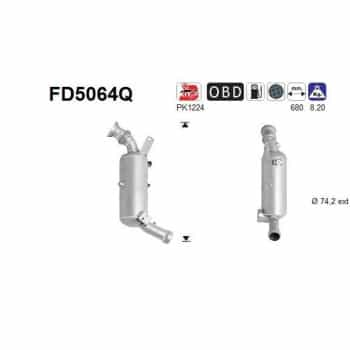 Filtre à particules diesel, système d'échappement FD5064Q AS