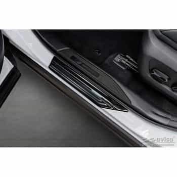 Seuils de porte en acier inoxydable noirs sur mesure pour Lexus NX II 2021 - 'Lines' - 4 pièces