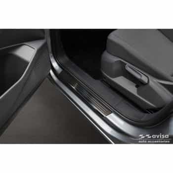 Seuils de porte en acier inoxydable noirs sur mesure pour Volkswagen Caddy V 2020 - 2 pièces