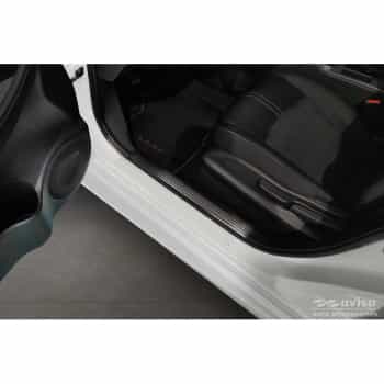 Seuils de porte en acier inoxydable noirs sur mesure pour Nissan Leaf II 2017 - - 'Lines' - 4 pièces