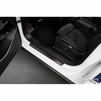 Seuils de porte en acier inoxydable noirs sur mesure pour Volkswagen ID.5 2021 - - 'Lines' - 4 pièces