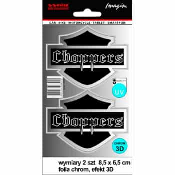 AutoTattoo Sticker Choppers 3D Chrome - 8,5 x 6,5cm