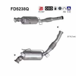 Filtre à particules, système d'échappement FD5238Q AS