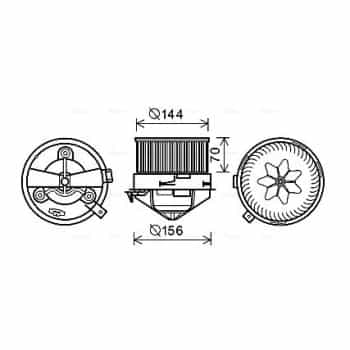 Moteur électrique, pulseur d'air habitacle AL8137 Ava Quality Cooling