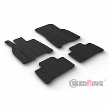 Tapis en caoutchouc sur mesure pour Mercedes EQE (V295) 2022- (profilé en T 4 pièces + clips de montage)