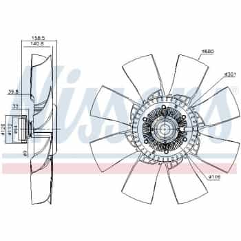 Embrayage, ventilateur de radiateur 86103 Nissens