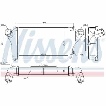 Refroidisseur intermédiaire, refroidisseur d'air de suralimentation 961301 Nissens