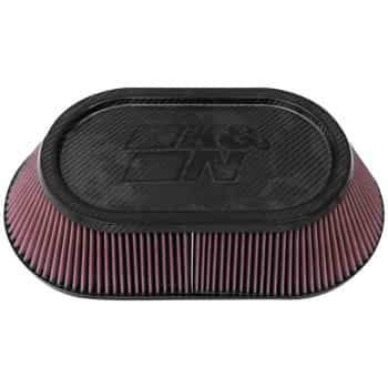 Filtre universel K&N - fibre de carbone - connexion 102 mm, fond 457 mm x 254 mm, haut 349 mm x 189 mm, 108