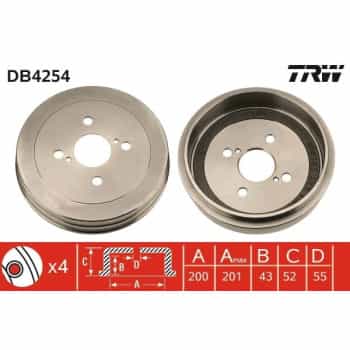 Tambour de frein DB4254 TRW