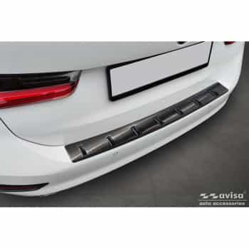 Protection de pare-chocs arrière en acier inoxydable noir sur mesure pour BMW Série 3 (G21) Touring 2019-2022 'STR