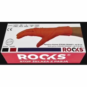 Rooks Gants jetables orange, taille L, lot de 50 pièces