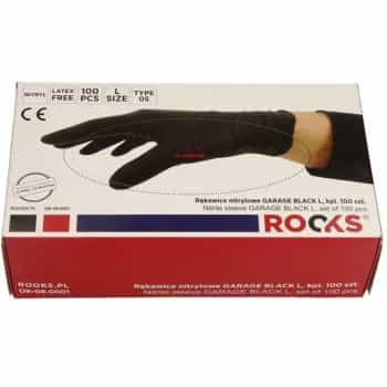 Gants jetables Rooks noirs, taille L, lot de 100 pièces