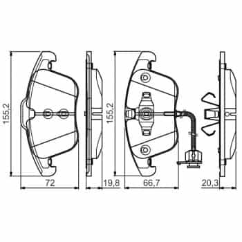 Kit de plaquettes de frein, frein à disque 0 986 495 129 Bosch