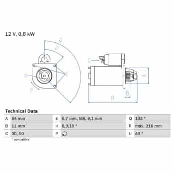 Démarreur 0.986.021.590 Bosch