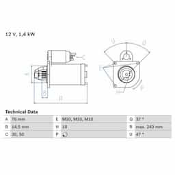 Démarreur 0.986.022.840 Bosch