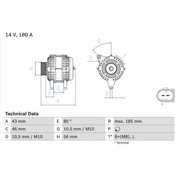 Dynamo / Alternateur 0 986 081 390 Bosch