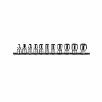 Jeu de douilles 1/4" 12 pans 11 pièces (SAE)