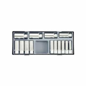 Jeu de douilles 1/2" longues 6 pans 14 pièces