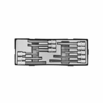 Jeu de douilles 1/2" Torx - Hexagone - Spline 11 pièces