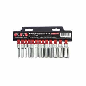 Jeu de douilles 1/4" cannelure longue 13 pièces