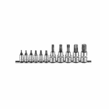 Jeu de douilles Torx 1/4" et 3/8" avec trou 11 pièces