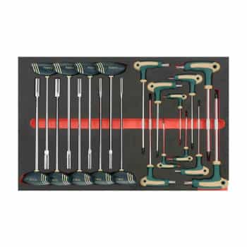 Torx 19 pièces avec clé à trou et jeu de clés Torx avec poignée en T (EVA)