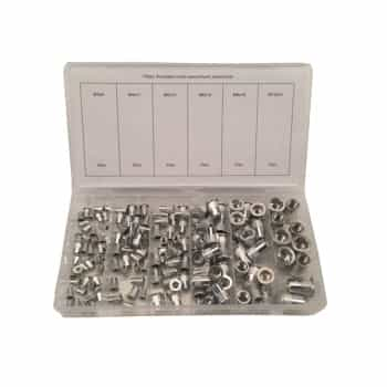 Assortiment d'écrous à rivets aveugles Aluminium 150 pcs