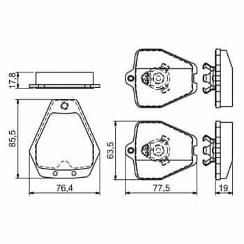 Kit de plaquettes de frein, frein à disque 0 986 494 215 Bosch