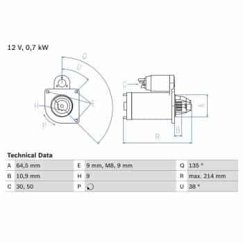 Démarreur 0 986 017 030 Bosch