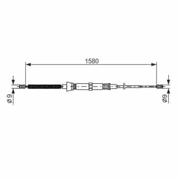 Tirette à câble, frein de stationnement 1 987 477 806 Bosch