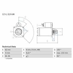 Démarreur 0 986 013 850 Bosch