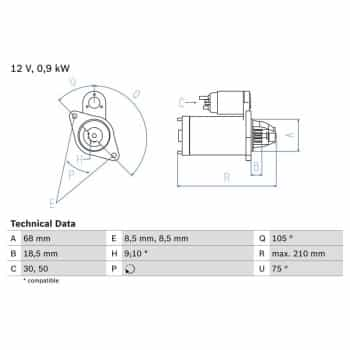 Démarreur 0 986 017 120 Bosch