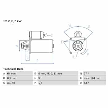 Démarreur 0 986 017 840 Bosch