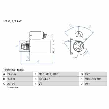 Démarreur 0 986 016 950 Bosch