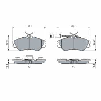 Kit de plaquettes de frein, frein à disque 0 986 461 115 Bosch