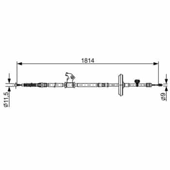 Tirette à câble, frein de stationnement 1 987 482 502 Bosch