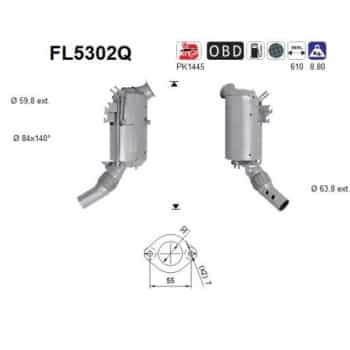 Filtre à particules, système d'échappement FL5302Q AS