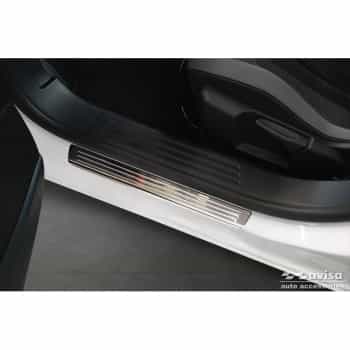 Seuils de porte en acier inoxydable sur mesure pour Opel Mokka II 2020 - 'Lines' - 4 pièces