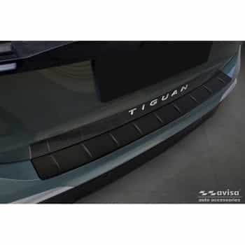 Protection de pare-chocs arrière en acier inoxydable noir mat sur mesure pour Volvo EX30 2023 - 'Ribs'