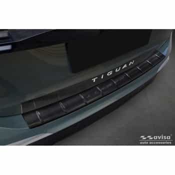 Protection de pare-chocs arrière en acier inoxydable noir sur mesure pour Volkswagen Tiguan (CT1) 2024- 'Ribs'