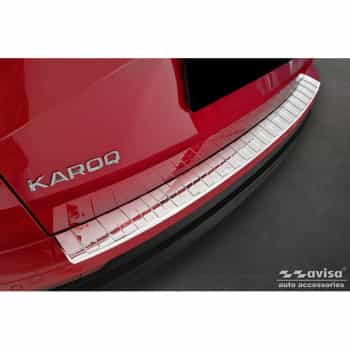 Protection de pare-chocs arrière en acier inoxydable chromé pour Skoda Karoq Facelift incl. Sportline 2022 - 'Ribs
