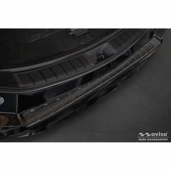 Protection de pare-chocs arrière en acier inoxydable noir sur mesure pour Lexus RZ 2023 - 'Ribs'
